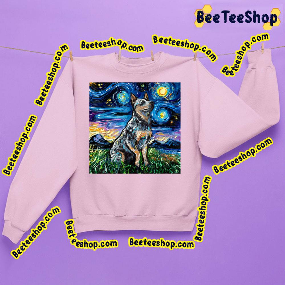 Australian Cattle Dog Vincent Van Gogh Art Trending Unisex Sweatshirt Australian Cattle Dog Vincent Van Gogh Art Trending Unisex Sweatshirt