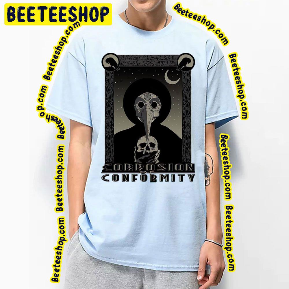 Black And White Skull And Crow Corrosion Of Conformity Trending Unisex T-Shirt Black And White Skull And Crow Corrosion Of Conformity Trending Unisex T-Shirt