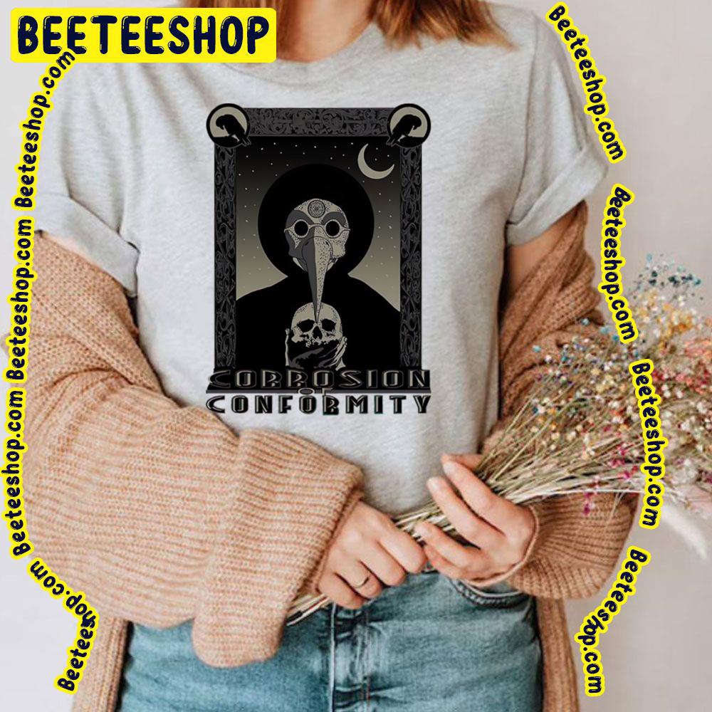 Black And White Skull And Crow Corrosion Of Conformity Trending Unisex T-Shirt Black And White Skull And Crow Corrosion Of Conformity Trending Unisex T-Shirt