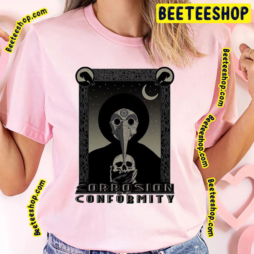 Black And White Skull And Crow Corrosion Of Conformity Trending Unisex T-Shirt Black And White Skull And Crow Corrosion Of Conformity Trending Unisex T-Shirt