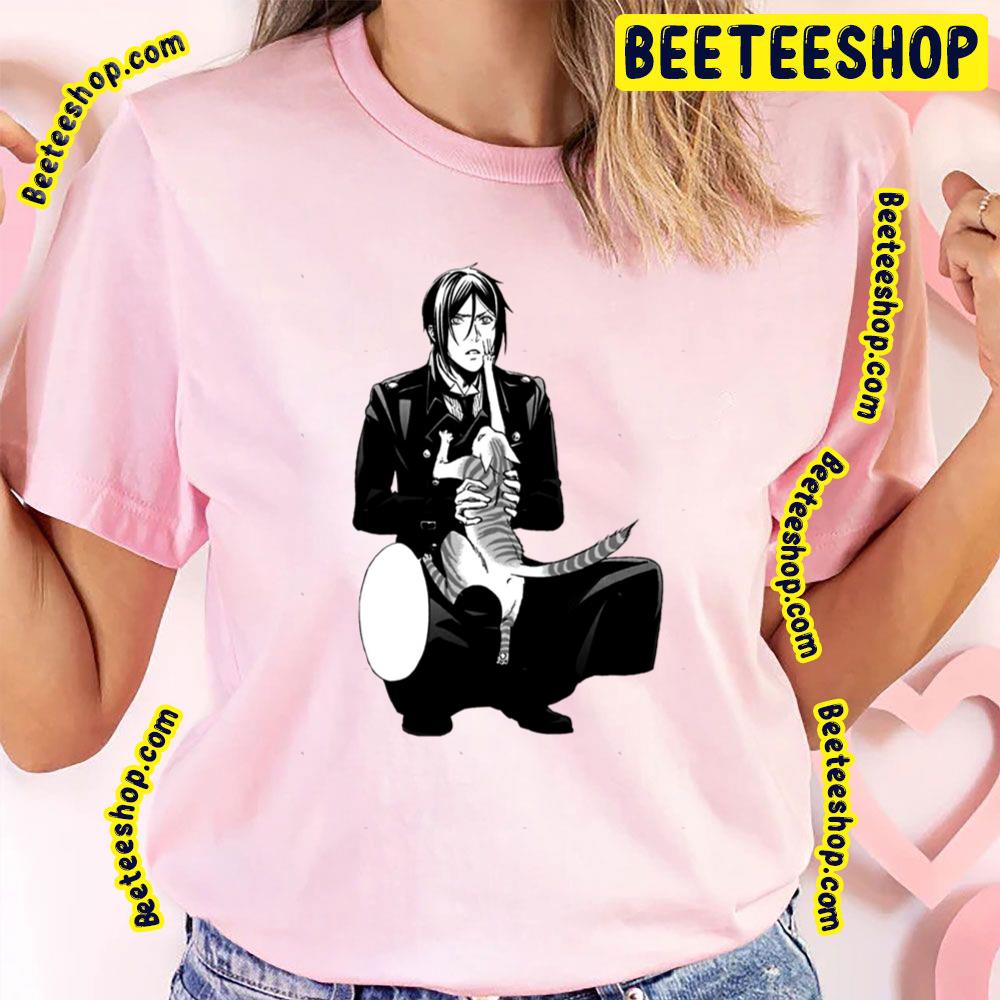 Black Butler Sebastian Michaelis And Cat Kuroshitsuji Trending Unisex T-Shirt Black Butler Sebastian Michaelis And Cat Kuroshitsuji Trending Unisex T-Shirt