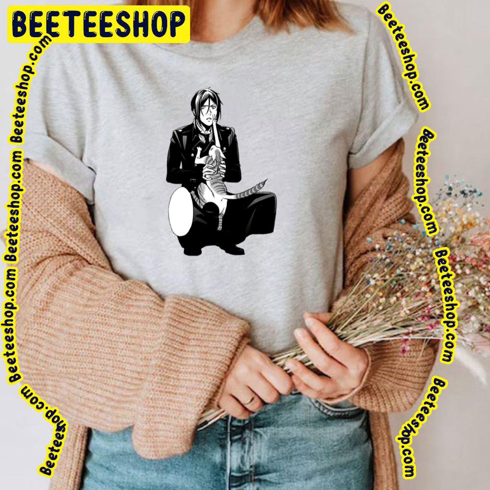 Black Butler Sebastian Michaelis And Cat Kuroshitsuji Trending Unisex T-Shirt Black Butler Sebastian Michaelis And Cat Kuroshitsuji Trending Unisex T-Shirt