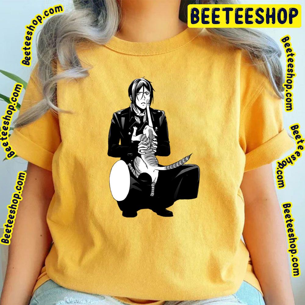 Black Butler Sebastian Michaelis And Cat Kuroshitsuji Trending Unisex T-Shirt Black Butler Sebastian Michaelis And Cat Kuroshitsuji Trending Unisex T-Shirt