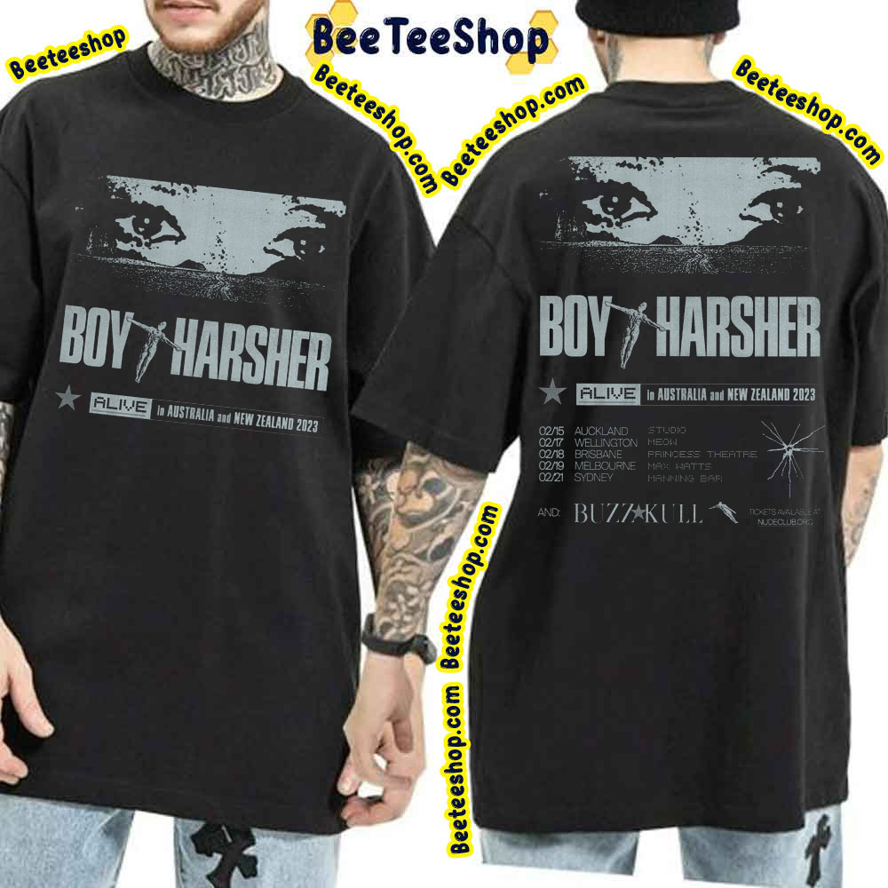 Boy Harsher Alive In Australia And New Zealand 2023 Double Side Trending Unisex Shirt Boy Harsher Alive In Australia And New Zealand 2023 Double Side Trending Unisex Shirt