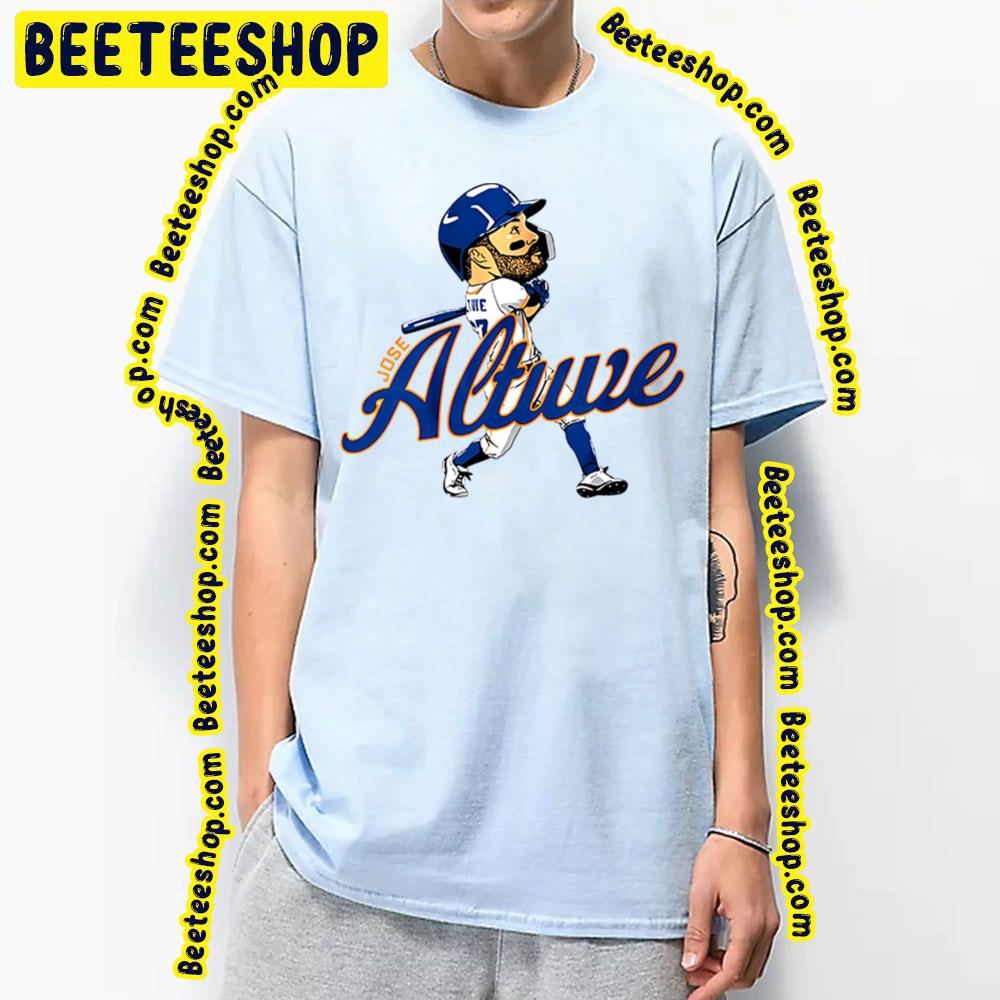 Cartoon José Altuve Baseball Trending Unisex T-Shirt Cartoon José Altuve Baseball Trending Unisex T-Shirt