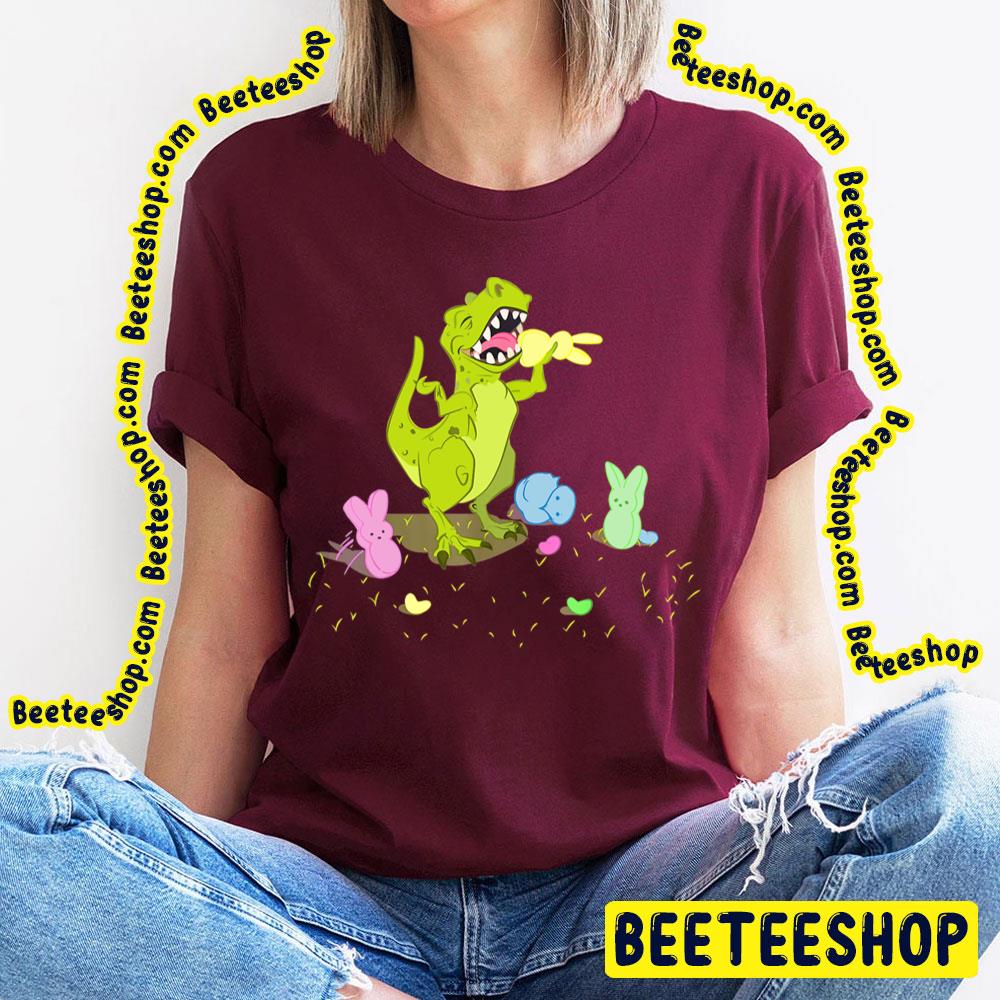 Easter T Rex Dinosaur Loves Peeps Trending Unisex T-Shirt Easter T Rex Dinosaur Loves Peeps Trending Unisex T-Shirt