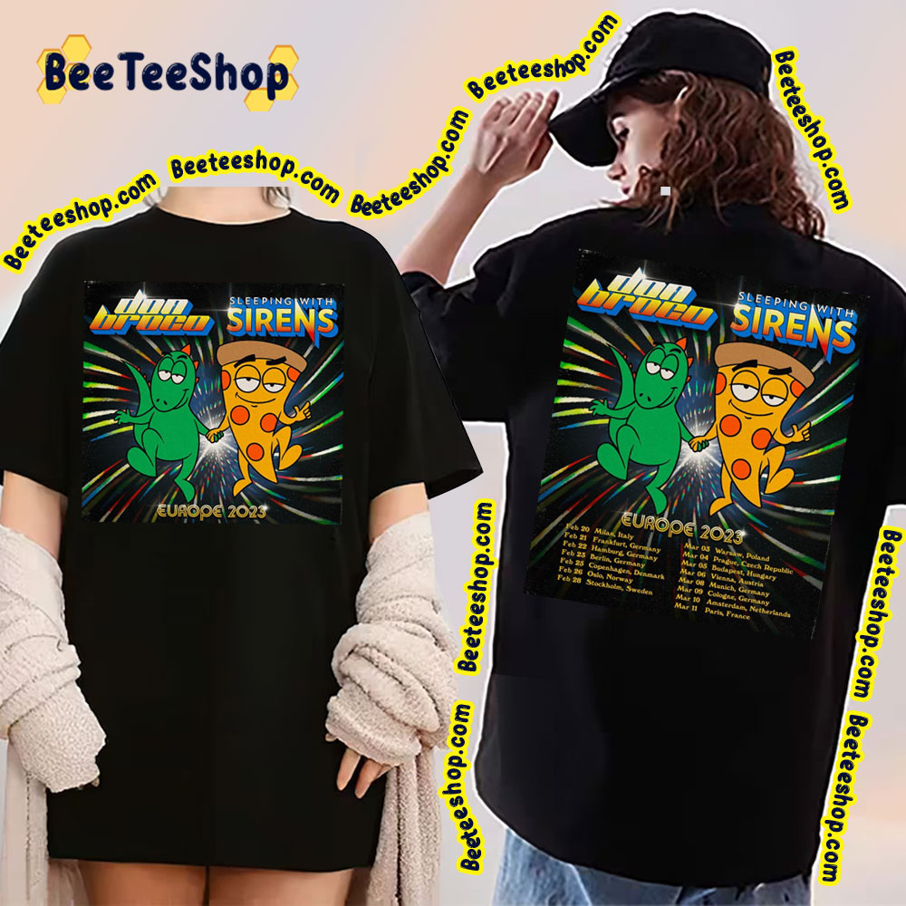 Europe 2023 Don Broco Sleeping With Sirens Dates Double Side Double Side Trending Unisex Shirt Europe 2023 Don Broco Sleeping With Sirens Dates Double Side Double Side Trending Unisex Shirt