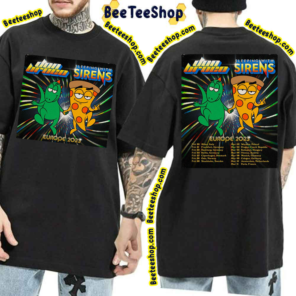 Europe 2023 Don Broco Sleeping With Sirens Dates Double Side Double Side Trending Unisex Shirt Europe 2023 Don Broco Sleeping With Sirens Dates Double Side Double Side Trending Unisex Shirt