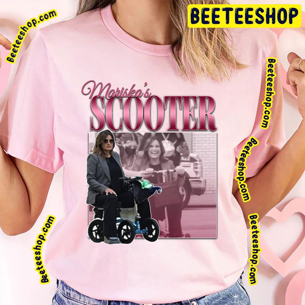 Mariska Hargitay in Her Knee Scooter 90s Inspired Vintage Homage Trending Unisex T-Shirt Mariska Hargitay in Her Knee Scooter 90s Inspired Vintage Homage Trending Unisex T-Shirt