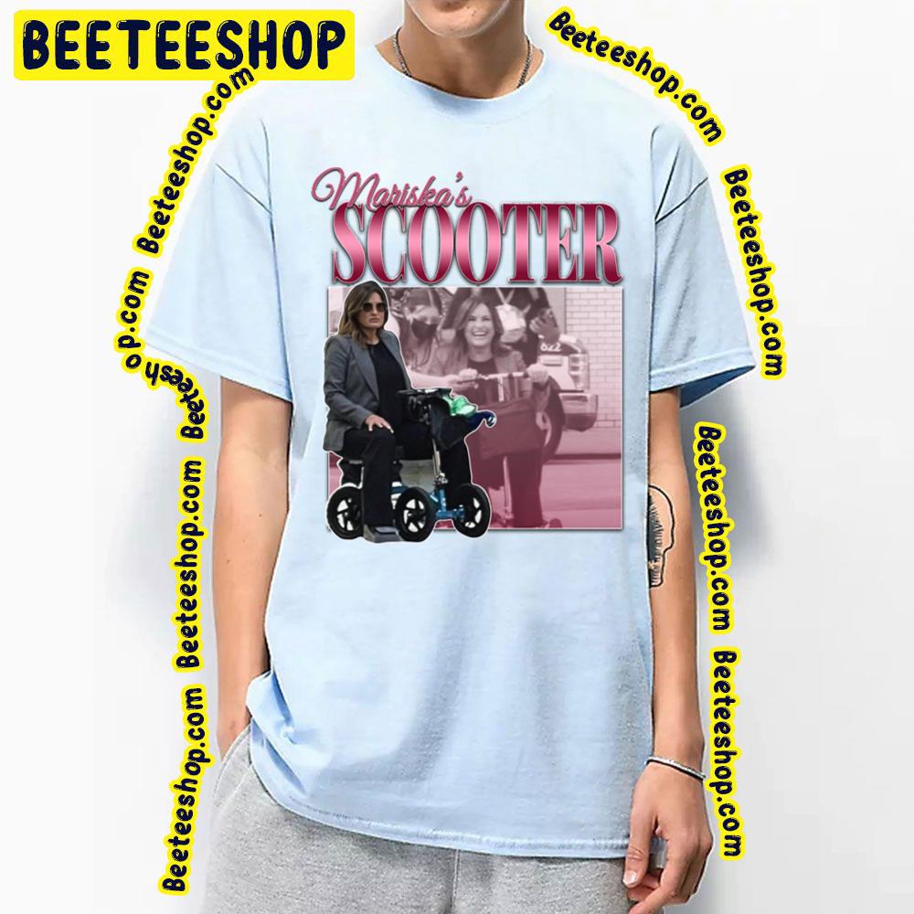 Mariska Hargitay in Her Knee Scooter 90s Inspired Vintage Homage Trending Unisex T-Shirt Mariska Hargitay in Her Knee Scooter 90s Inspired Vintage Homage Trending Unisex T-Shirt