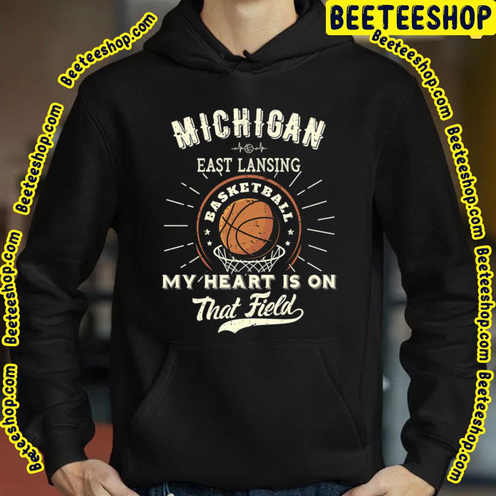 Michigan East Lansing American Basketball My Heart Is On That Field Trending Unisex T-Shirt Michigan East Lansing American Basketball My Heart Is On That Field Trending Unisex T-Shirt