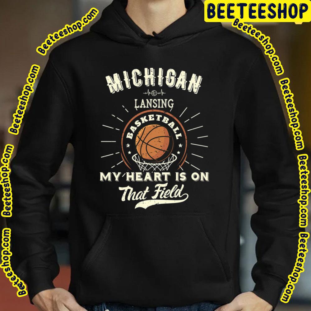 Michigan Lansing American Basketball My Heart Is On That Field Trending Unisex T-Shirt Michigan Lansing American Basketball My Heart Is On That Field Trending Unisex T-Shirt