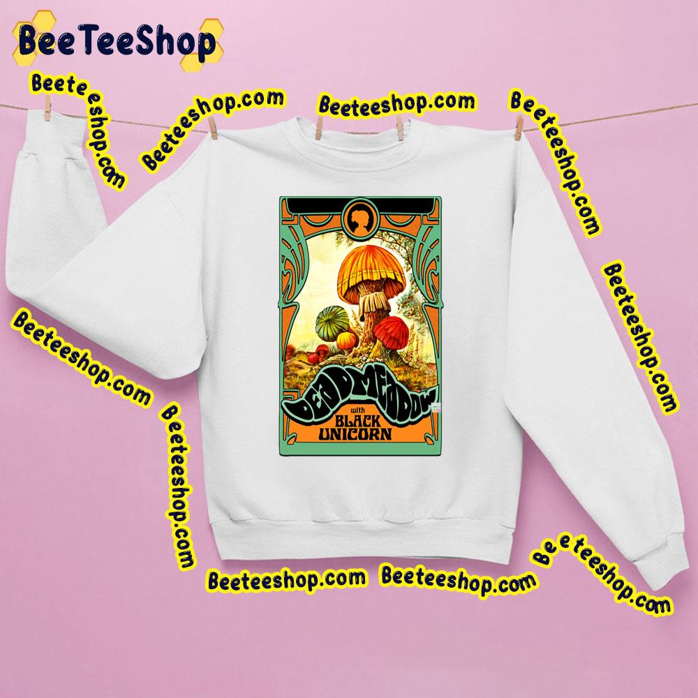 Psychedelic Colorful Mushrooms Dead Meadow With Black Unicorn Trending Unisex Sweatshirt Psychedelic Colorful Mushrooms Dead Meadow With Black Unicorn Trending Unisex Sweatshirt