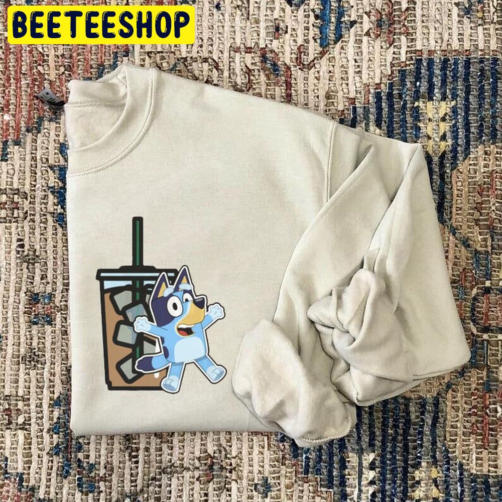 Running On Bluey & Iced Coffee With Matching Pocket Trending Unisex Sweatshirt Running On Bluey & Iced Coffee With Matching Pocket Trending Unisex Sweatshirt