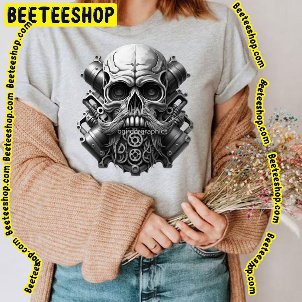 Skull Beard Dark Mechanic Piston Car Motorcycle Black Classic T-Shirt Trending Unisex T-Shirt Skull Beard Dark Mechanic Piston Car Motorcycle Black Classic T-Shirt Trending Unisex T-Shirt
