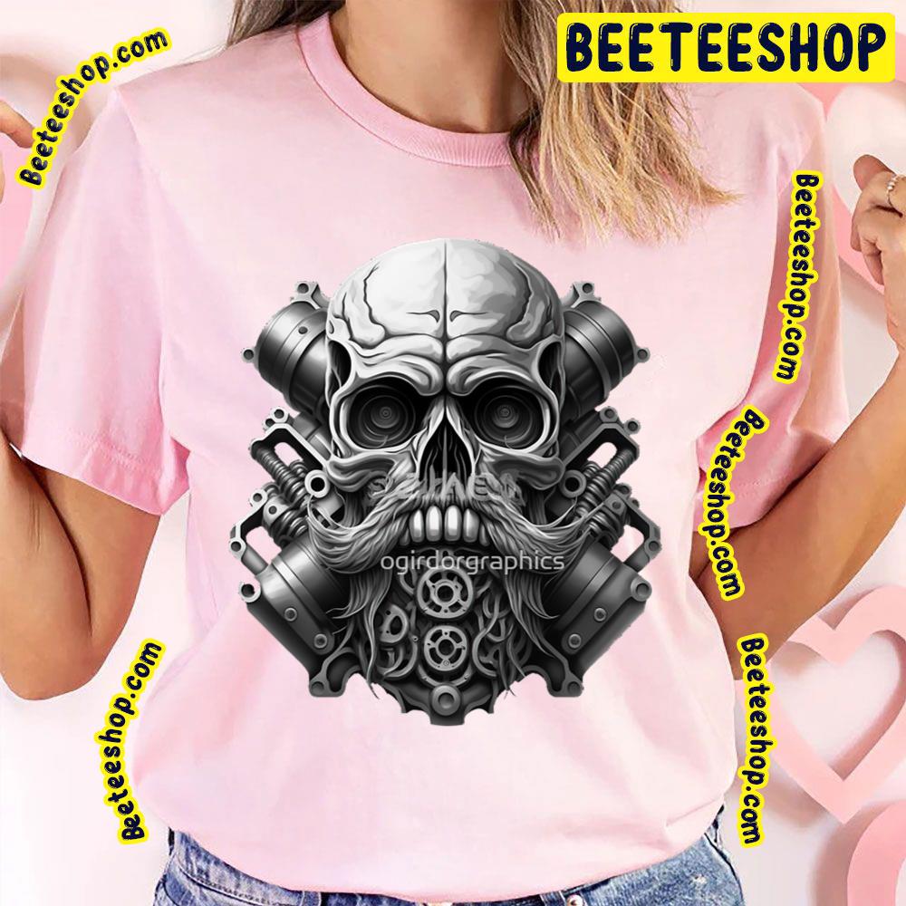 Skull Beard Dark Mechanic Piston Car Motorcycle Black Classic T-Shirt Trending Unisex T-Shirt Skull Beard Dark Mechanic Piston Car Motorcycle Black Classic T-Shirt Trending Unisex T-Shirt