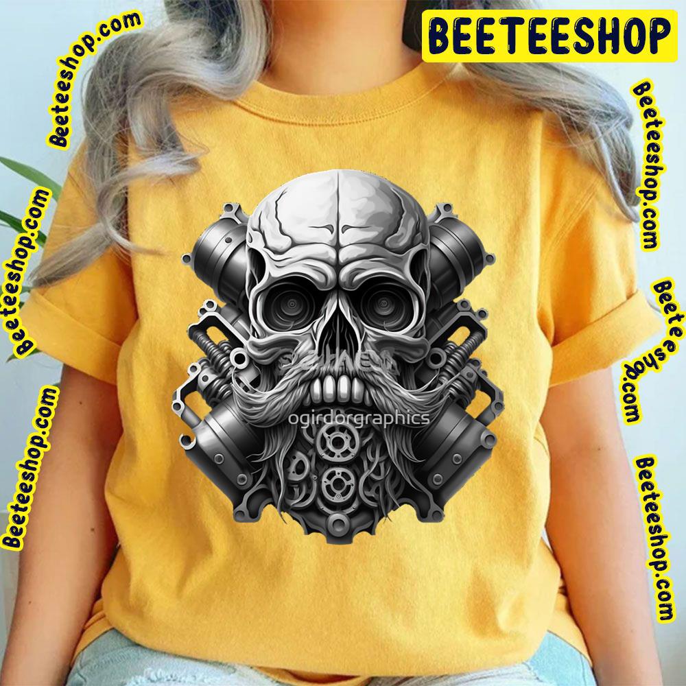 Skull Beard Dark Mechanic Piston Car Motorcycle Black Classic T-Shirt Trending Unisex T-Shirt Skull Beard Dark Mechanic Piston Car Motorcycle Black Classic T-Shirt Trending Unisex T-Shirt