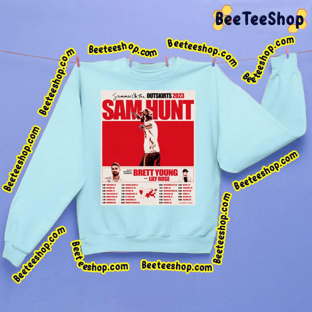 Summer On Thr Outskirts 2023 Sam Hunt With Brett Young And Lily Rose Trending Unisex Sweatshirt Summer On Thr Outskirts 2023 Sam Hunt With Brett Young And Lily Rose Trending Unisex Sweatshirt