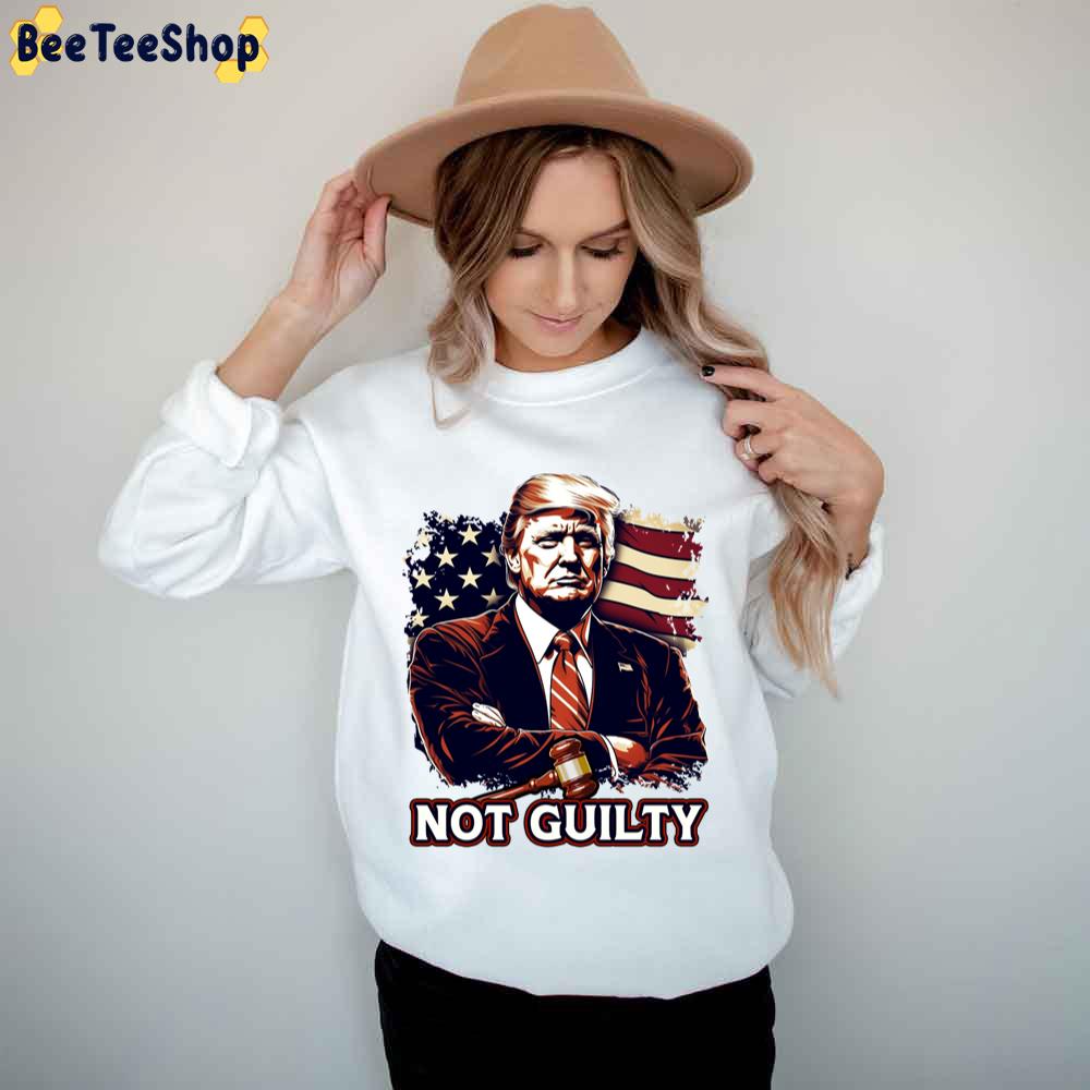 Trump Not Guilty America Flag Background Trending Unisex T-Shirt Trump Not Guilty America Flag Background Trending Unisex T-Shirt