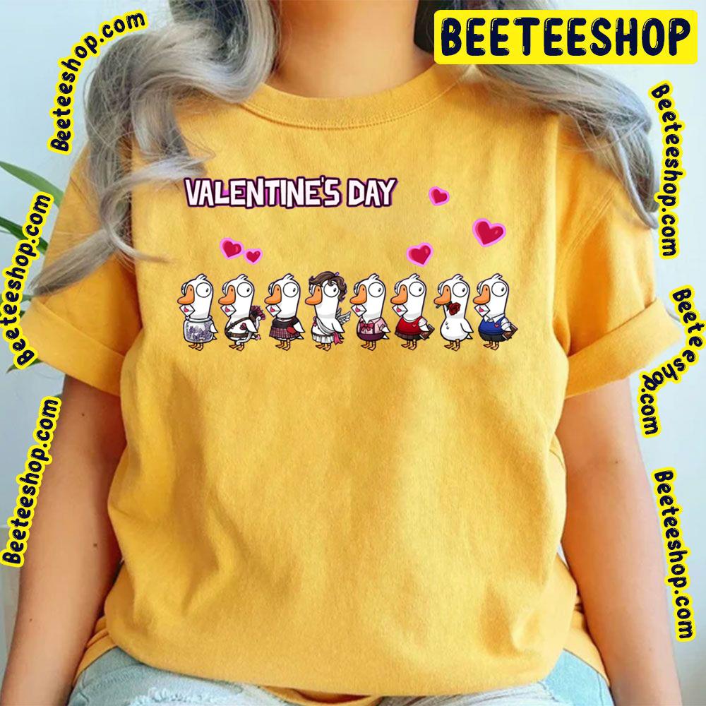 Valentine's Day Goose Goose Duck Game Trending Unisex T-Shirt Valentine's Day Goose Goose Duck Game Trending Unisex T-Shirt