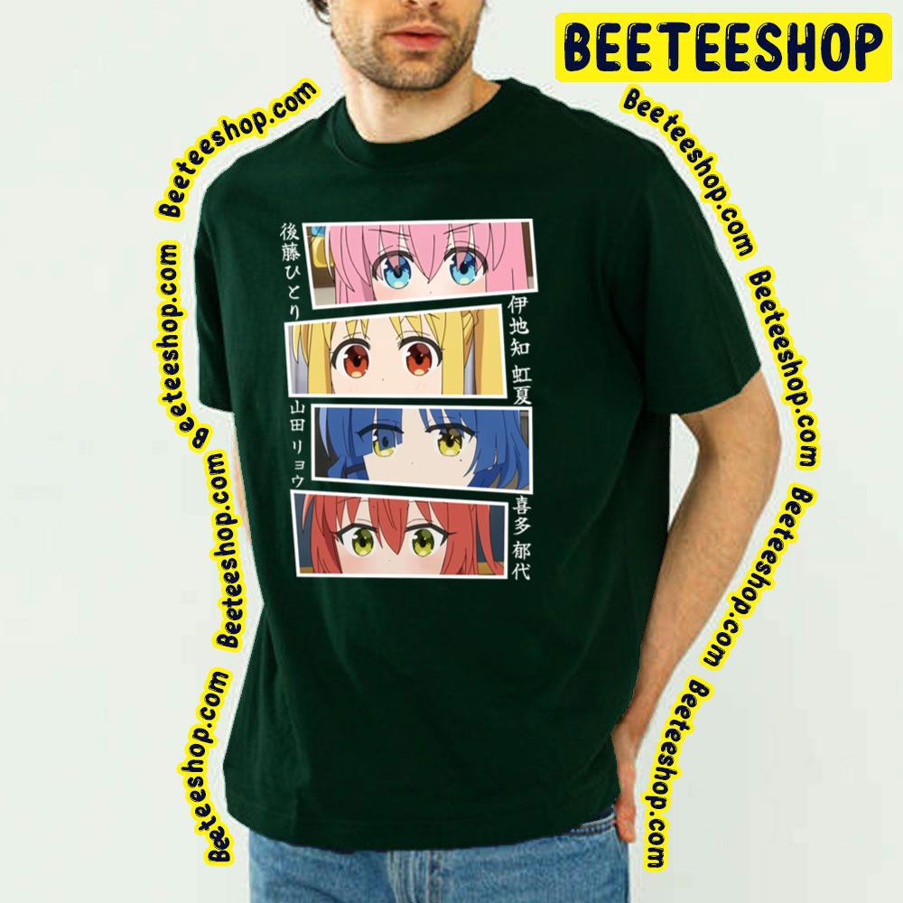 Vintage Eyes Hitori Gotoh Kita Ikuyo Nijika Ijichi Ryо̄ Yamada Bocchi The Rock! Trending Unisex T-Shirt Vintage Eyes Hitori Gotoh Kita Ikuyo Nijika Ijichi Ryо̄ Yamada Bocchi The Rock! Trending Unisex T-Shirt