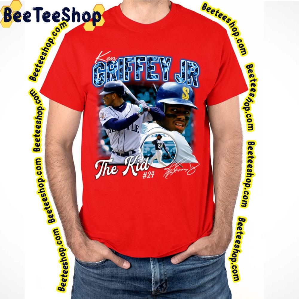 Vintage Ken Griffey Jr The Kid 24 Signature Baseball Trending Unisex T-Shirt Vintage Ken Griffey Jr The Kid 24 Signature Baseball Trending Unisex T-Shirt