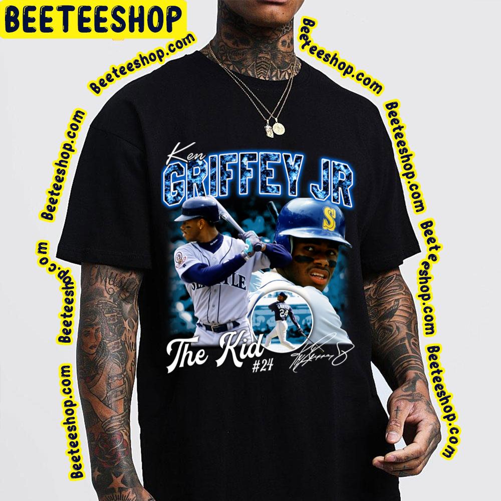 Vintage Ken Griffey Jr The Kid 24 Signature Baseball Trending Unisex T-Shirt Vintage Ken Griffey Jr The Kid 24 Signature Baseball Trending Unisex T-Shirt