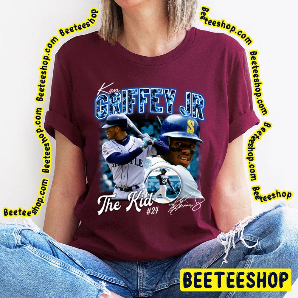 Vintage Ken Griffey Jr The Kid 24 Signature Baseball Trending Unisex T-Shirt Vintage Ken Griffey Jr The Kid 24 Signature Baseball Trending Unisex T-Shirt