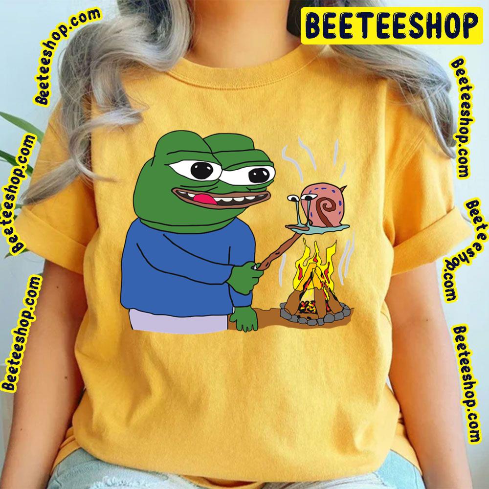 Apu Apustaja Roasting Gary The Snail On A Fire Pepe The Frog Trending Unisex T-Shirt Apu Apustaja Roasting Gary The Snail On A Fire Pepe The Frog Trending Unisex T-Shirt