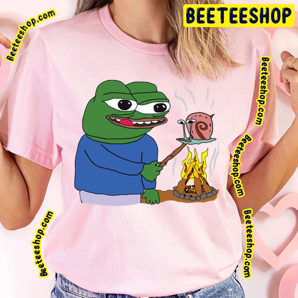 Apu Apustaja Roasting Gary The Snail On A Fire Pepe The Frog Trending Unisex T-Shirt Apu Apustaja Roasting Gary The Snail On A Fire Pepe The Frog Trending Unisex T-Shirt