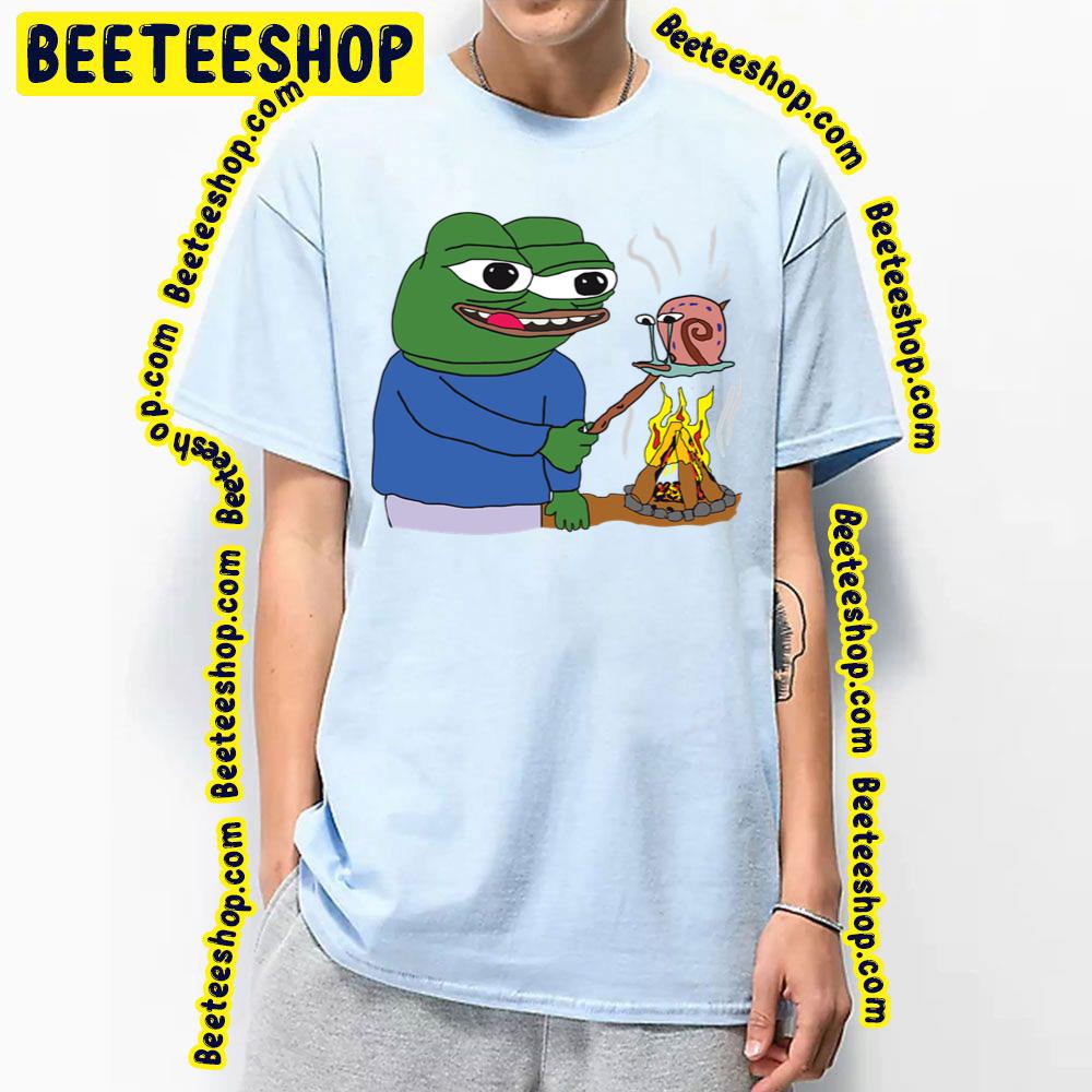 Apu Apustaja Roasting Gary The Snail On A Fire Pepe The Frog Trending Unisex T-Shirt Apu Apustaja Roasting Gary The Snail On A Fire Pepe The Frog Trending Unisex T-Shirt