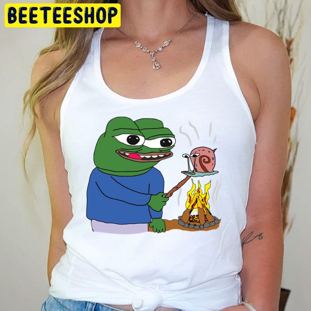 Apu Apustaja Roasting Gary The Snail On A Fire Pepe The Frog Trending Unisex T-Shirt Apu Apustaja Roasting Gary The Snail On A Fire Pepe The Frog Trending Unisex T-Shirt