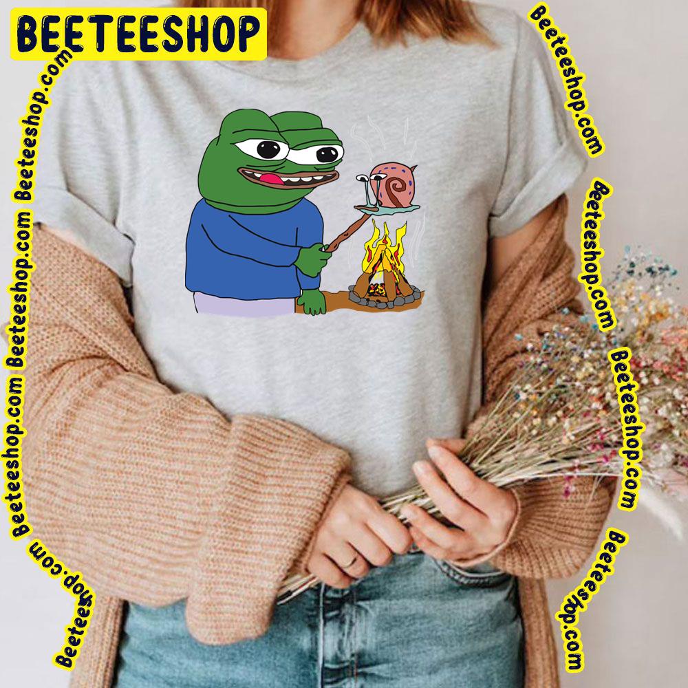 Apu Apustaja Roasting Gary The Snail On A Fire Pepe The Frog Trending Unisex T-Shirt Apu Apustaja Roasting Gary The Snail On A Fire Pepe The Frog Trending Unisex T-Shirt