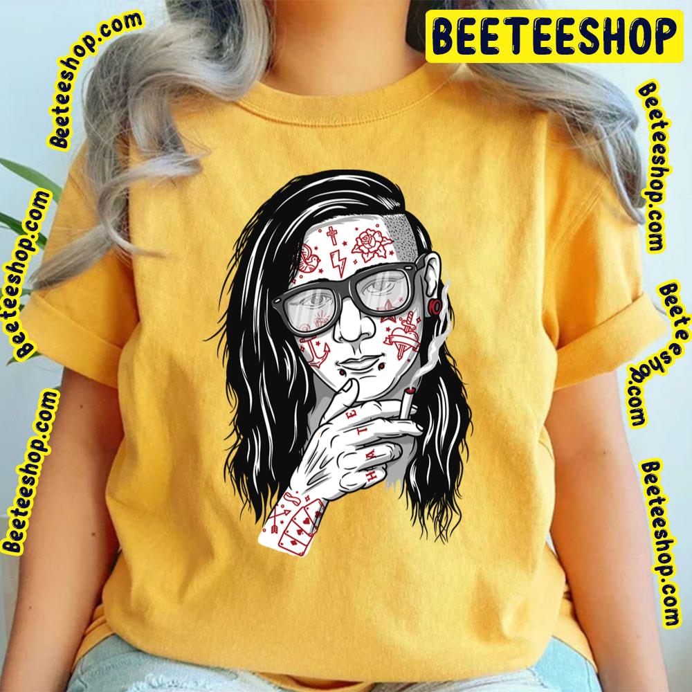 Black Art Style Face Boy Skrillex Trending Unisex T-Shirt Black Art Style Face Boy Skrillex Trending Unisex T-Shirt