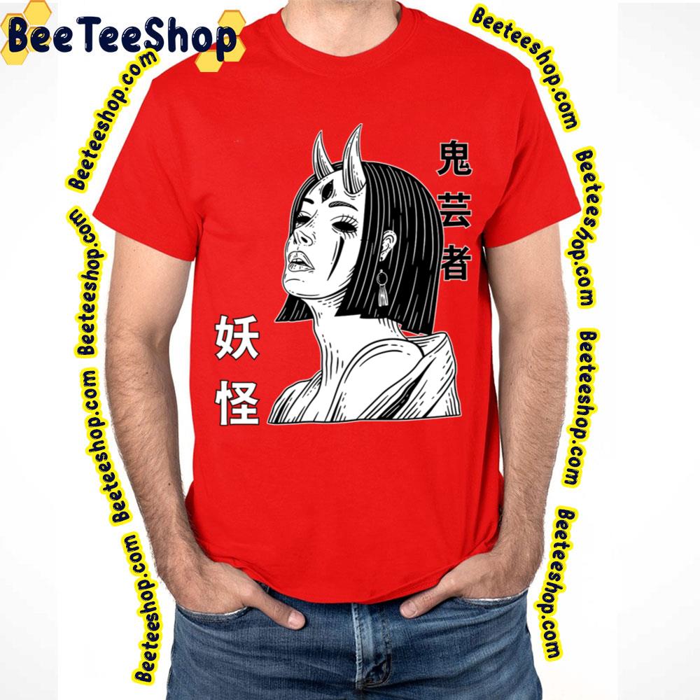 Black White Art Demon Geisha Trending Unisex T-Shirt Black White Art Demon Geisha Trending Unisex T-Shirt