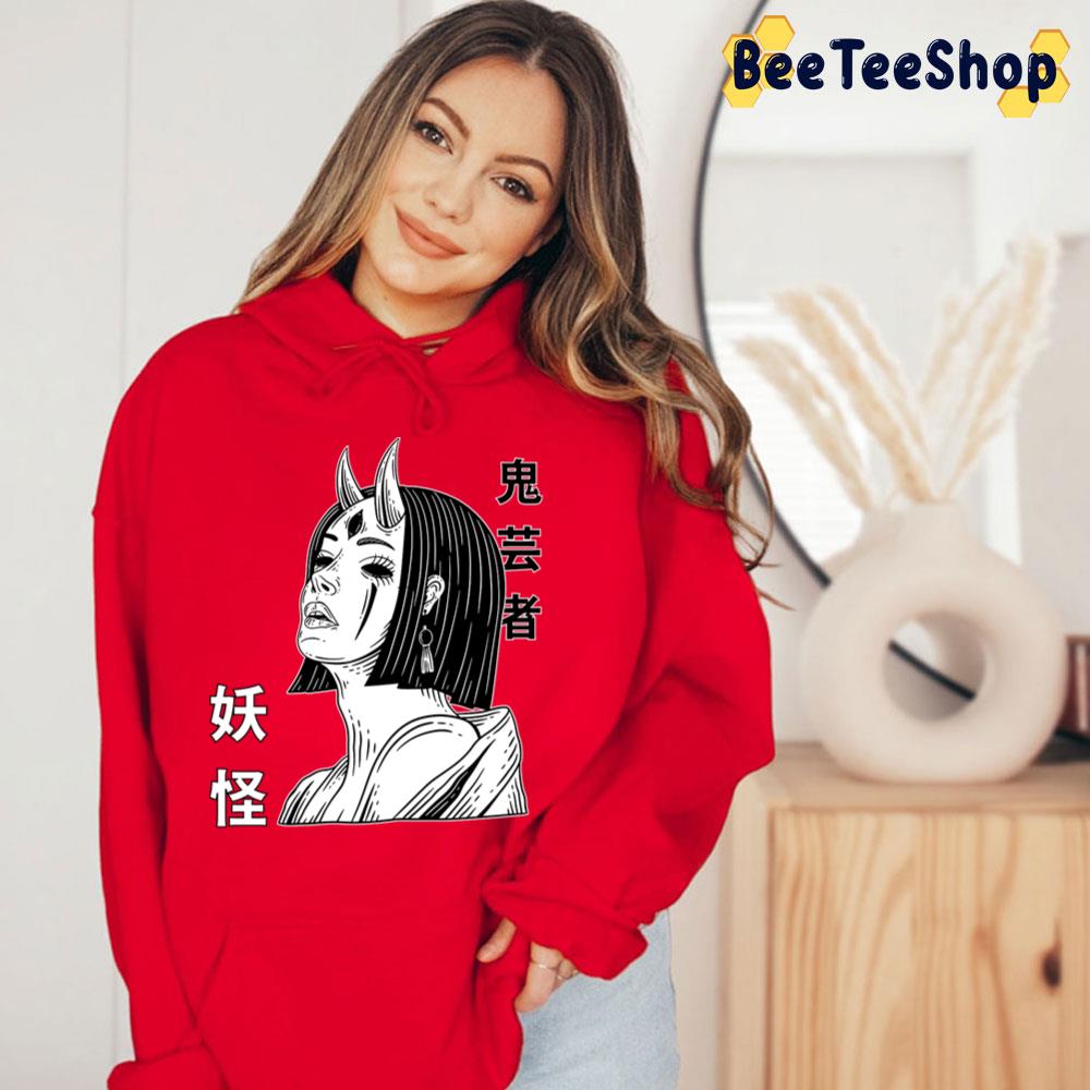 Black White Art Demon Geisha Trending Unisex T-Shirt Black White Art Demon Geisha Trending Unisex T-Shirt