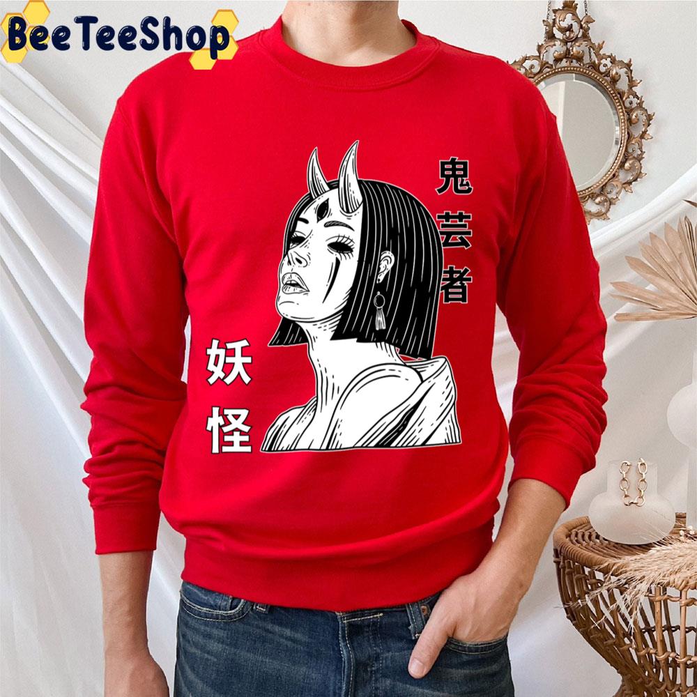 Black White Art Demon Geisha Trending Unisex T-Shirt Black White Art Demon Geisha Trending Unisex T-Shirt
