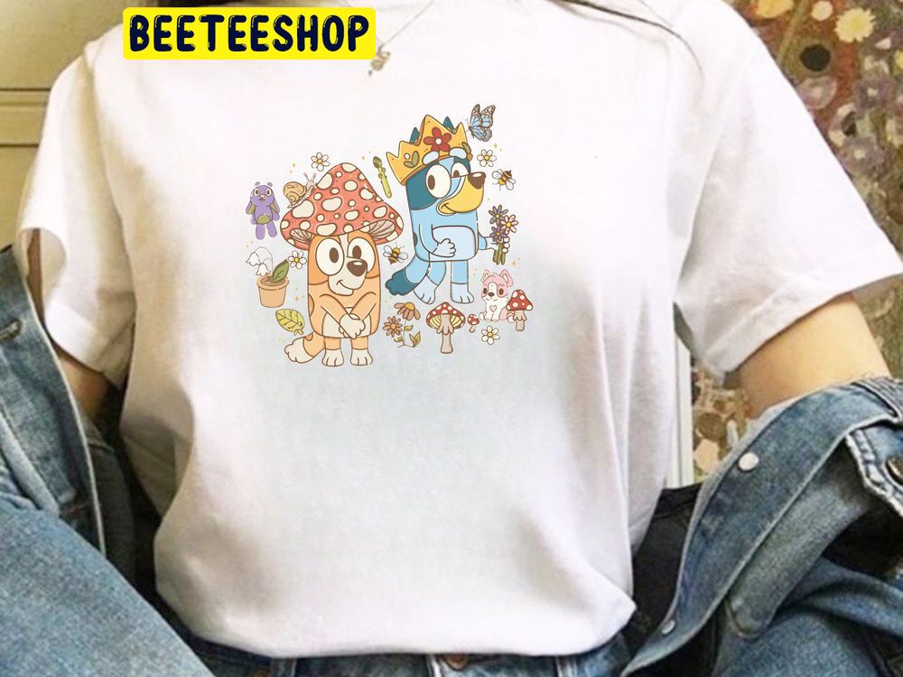 Bluey And Bingo Adult Cartoon Retro Trending Unisex T-Shirt Bluey And Bingo Adult Cartoon Retro Trending Unisex T-Shirt