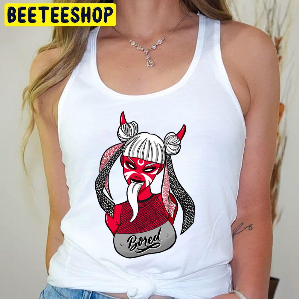 Bored Oni Girl (Japanese Demon) Yokai Kawaii Trending Unisex T-Shirt Bored Oni Girl (Japanese Demon) Yokai Kawaii Trending Unisex T-Shirt