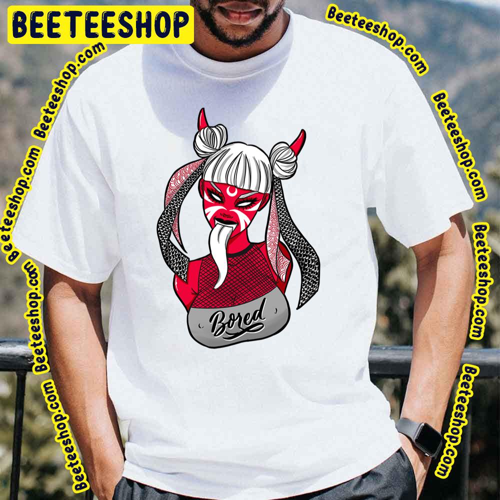 Bored Oni Girl (Japanese Demon) Yokai Kawaii Trending Unisex T-Shirt Bored Oni Girl (Japanese Demon) Yokai Kawaii Trending Unisex T-Shirt