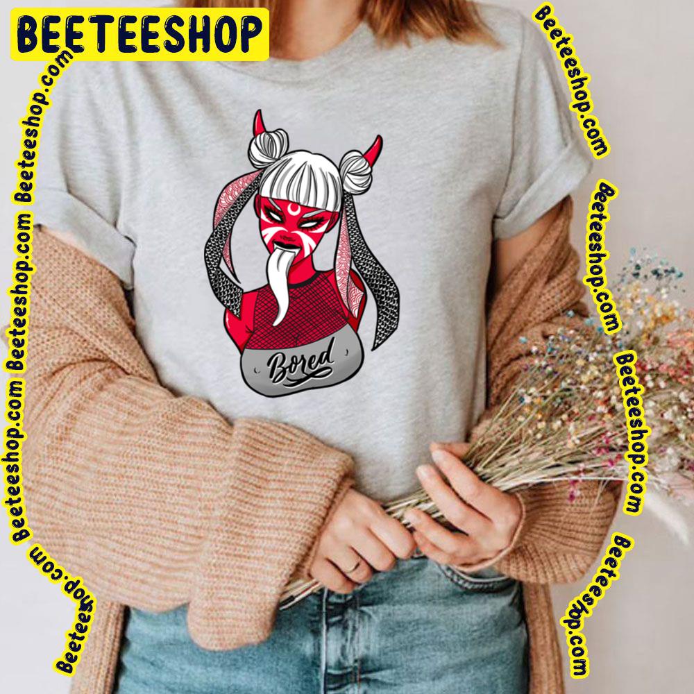 Bored Oni Girl (Japanese Demon) Yokai Kawaii Trending Unisex T-Shirt Bored Oni Girl (Japanese Demon) Yokai Kawaii Trending Unisex T-Shirt