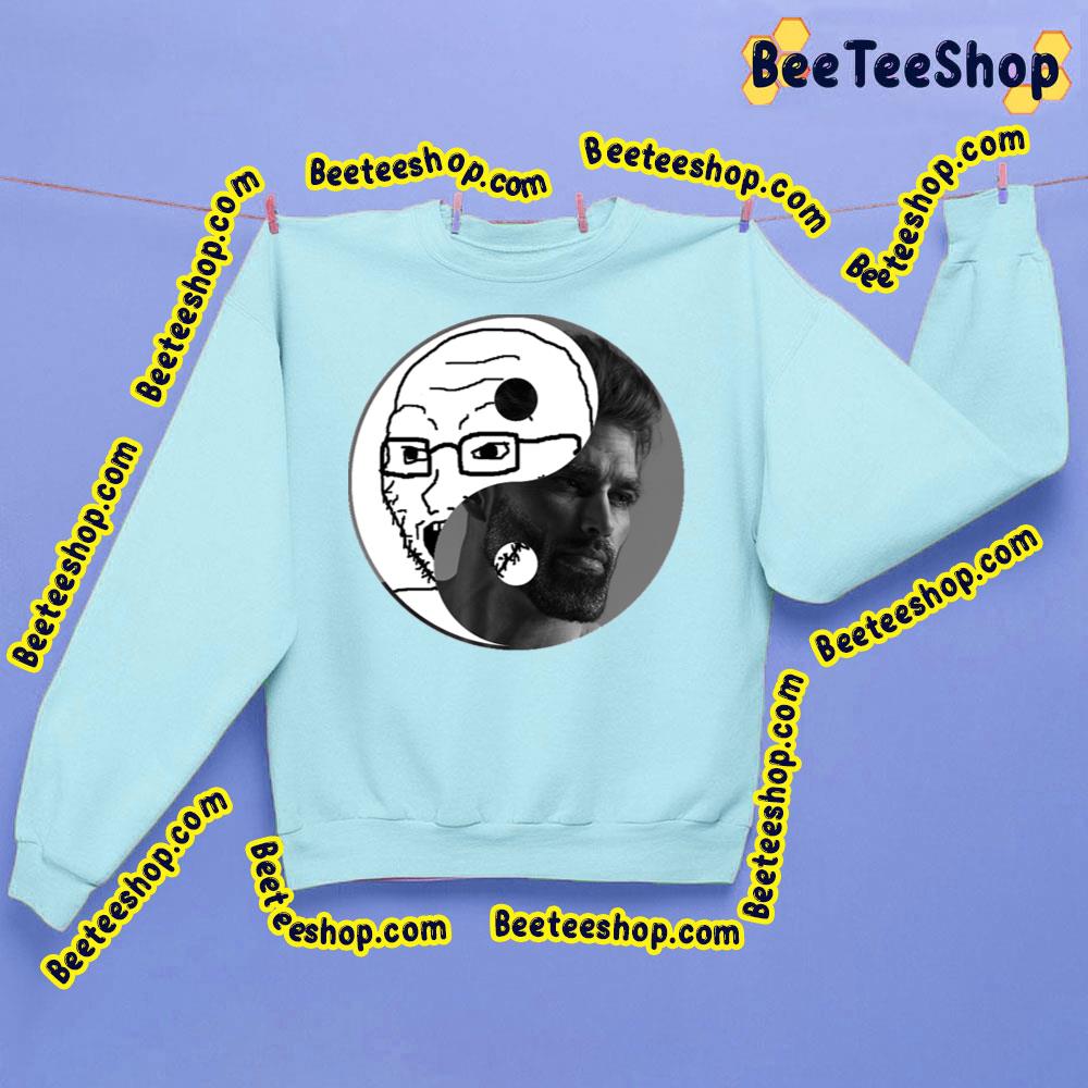 Chad Yin Yang Wojak Soy Boy Cringe Doomer Zoomer Trending Unisex Sweathirt Chad Yin Yang Wojak Soy Boy Cringe Doomer Zoomer Trending Unisex Sweathirt