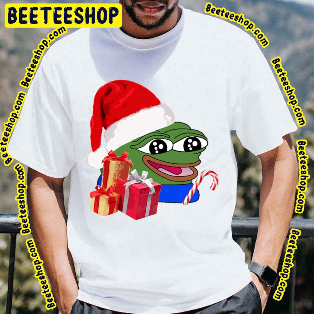Christmas Peepo Pepe The Frog Meme Happy Cute Wholesome Trending Unisex T-Shirt Christmas Peepo Pepe The Frog Meme Happy Cute Wholesome Trending Unisex T-Shirt