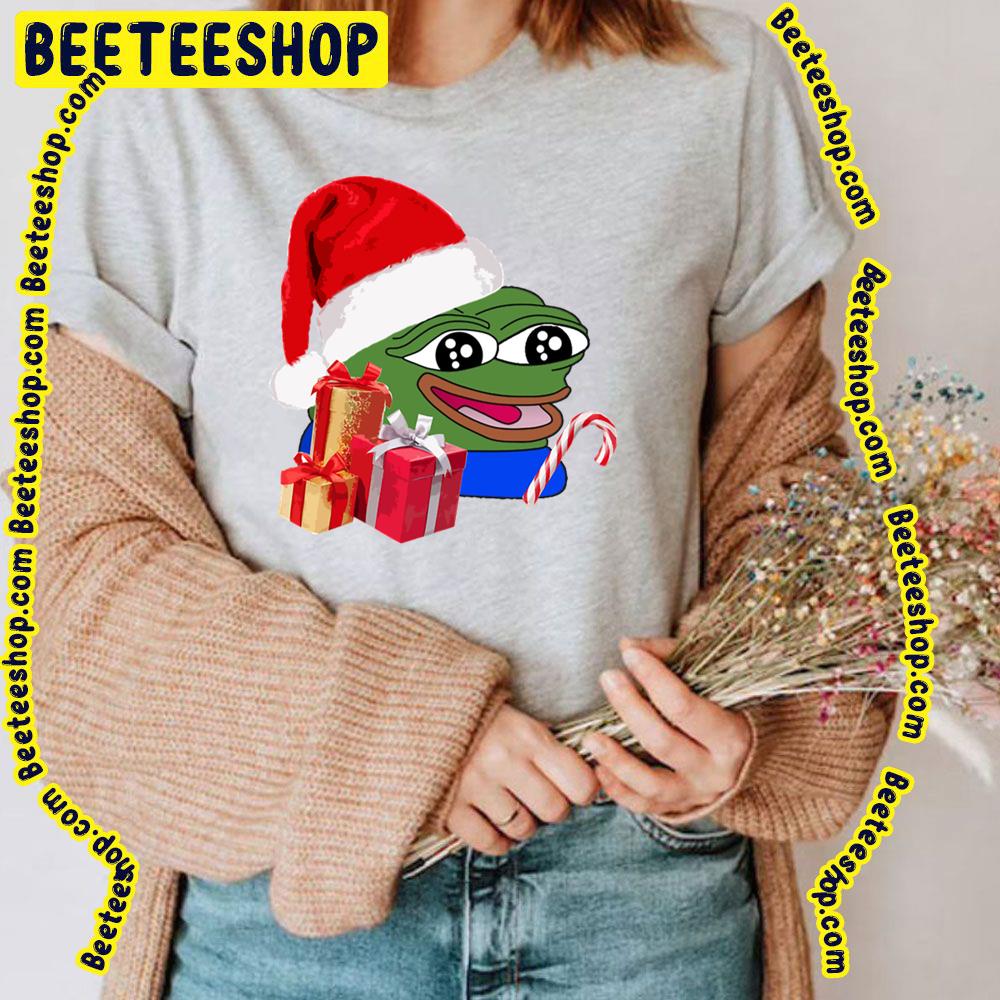 Christmas Peepo Pepe The Frog Meme Happy Cute Wholesome Trending Unisex T-Shirt Christmas Peepo Pepe The Frog Meme Happy Cute Wholesome Trending Unisex T-Shirt
