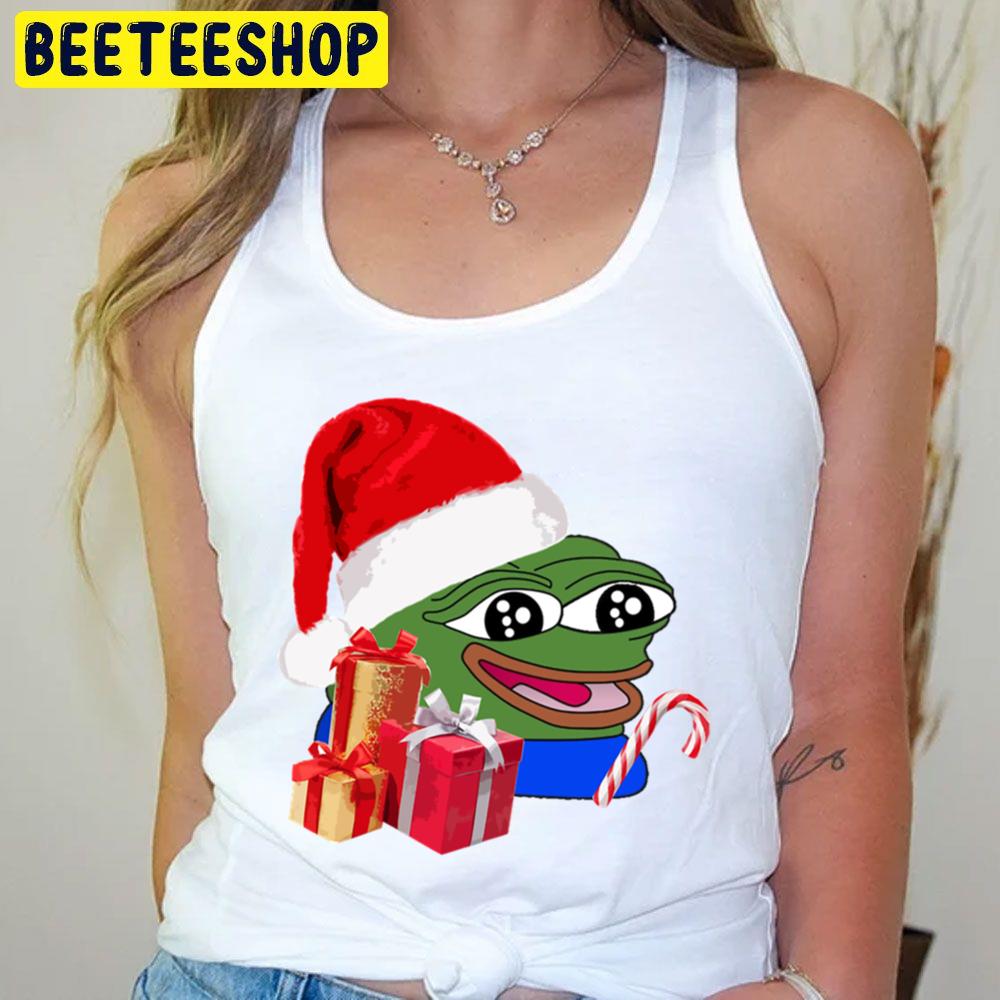 Christmas Peepo Pepe The Frog Meme Happy Cute Wholesome Trending Unisex T-Shirt Christmas Peepo Pepe The Frog Meme Happy Cute Wholesome Trending Unisex T-Shirt
