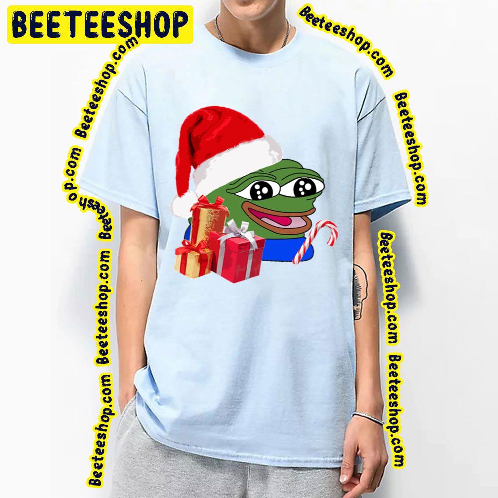Christmas Peepo Pepe The Frog Meme Happy Cute Wholesome Trending Unisex T-Shirt Christmas Peepo Pepe The Frog Meme Happy Cute Wholesome Trending Unisex T-Shirt