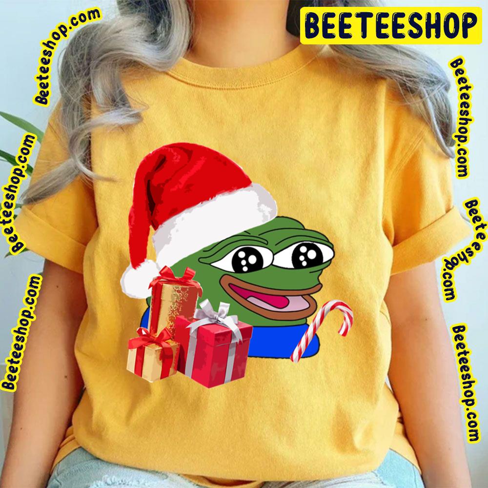 Christmas Peepo Pepe The Frog Meme Happy Cute Wholesome Trending Unisex T-Shirt Christmas Peepo Pepe The Frog Meme Happy Cute Wholesome Trending Unisex T-Shirt
