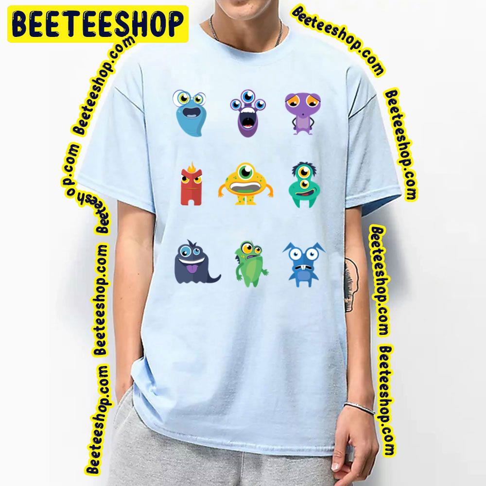Cute Colorfull Nine Alien Monster Pack Trending Unisex T-Shirt Cute Colorfull Nine Alien Monster Pack Trending Unisex T-Shirt