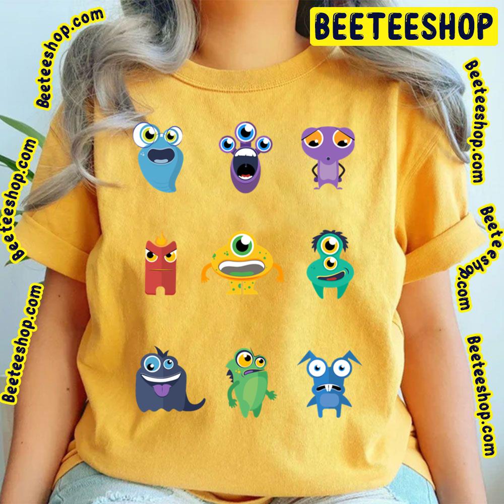 Cute Colorfull Nine Alien Monster Pack Trending Unisex T-Shirt Cute Colorfull Nine Alien Monster Pack Trending Unisex T-Shirt