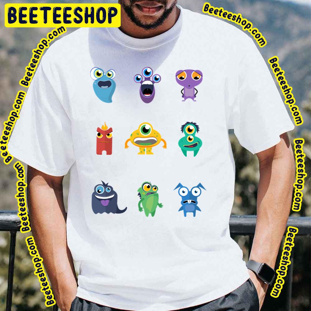 Cute Colorfull Nine Alien Monster Pack Trending Unisex T-Shirt Cute Colorfull Nine Alien Monster Pack Trending Unisex T-Shirt